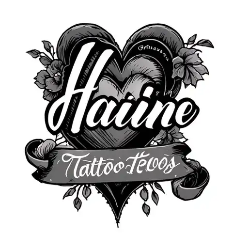 Lettering Tattoo La Haine And Heart
