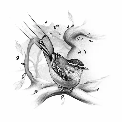 Music Notes Into Birds Wrens