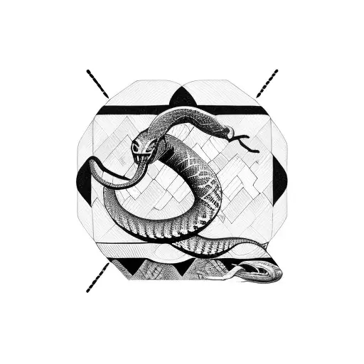 Snake With Geometric Pattern On Skin