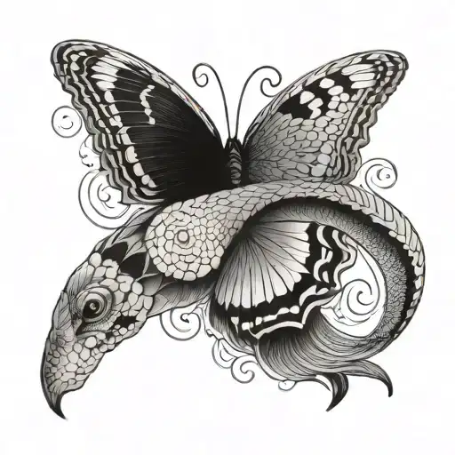 Half Snake Half Butterfly