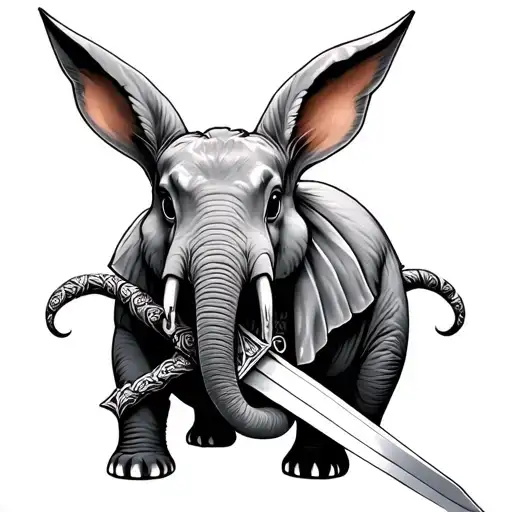Bunny Elephant Sword Intertwined