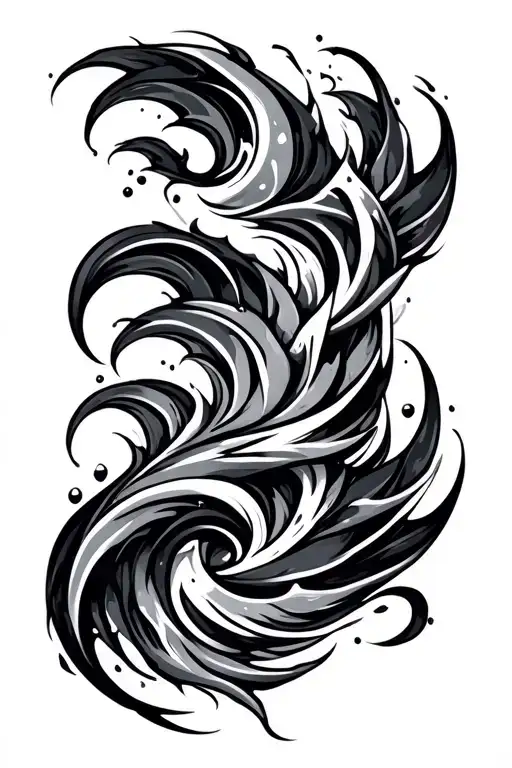 Tribal With Water Waves Flowing