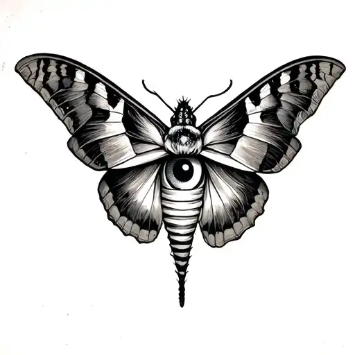 Moth Tattoo Featuring Semicolon In The Eye Surrounded