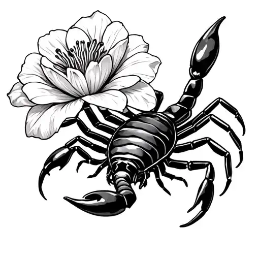 Scorpion With Belladonna Flower For Stinger