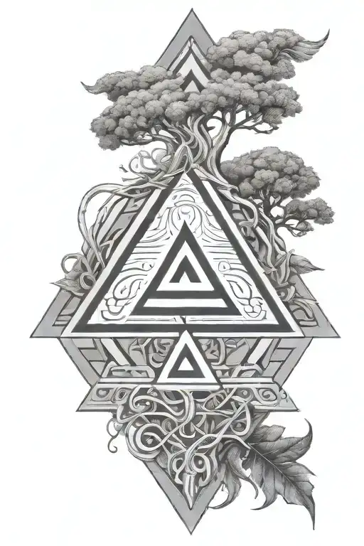 Valknut And Yggdrasil