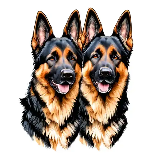 Two German Shepherd