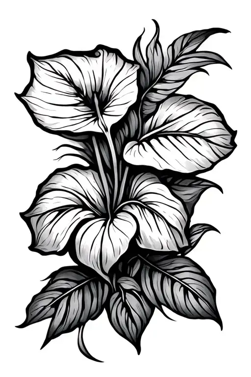 Hawaiian Tribal And Anthurium Clarinervium