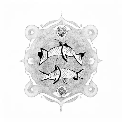 Trident With Two Koi Fish