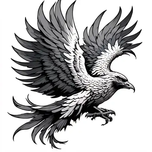 Heavy Arm Band Tattoo Featuring Phoenix Rising Phoenix Bird