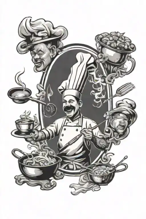 A Chef Singing While Cooking Dishes From Various Cuisines Around The World