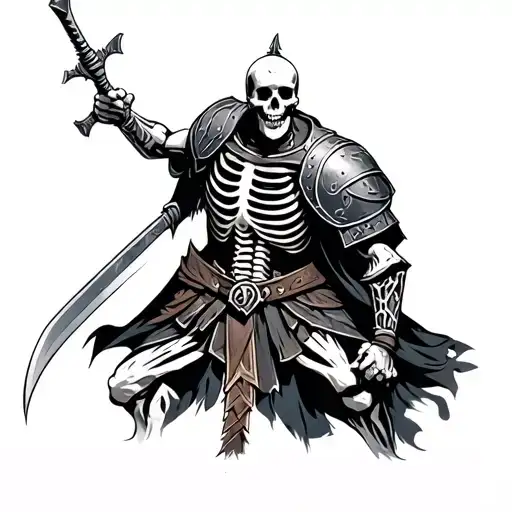 Gladiator Skeleton Warrior Wielding