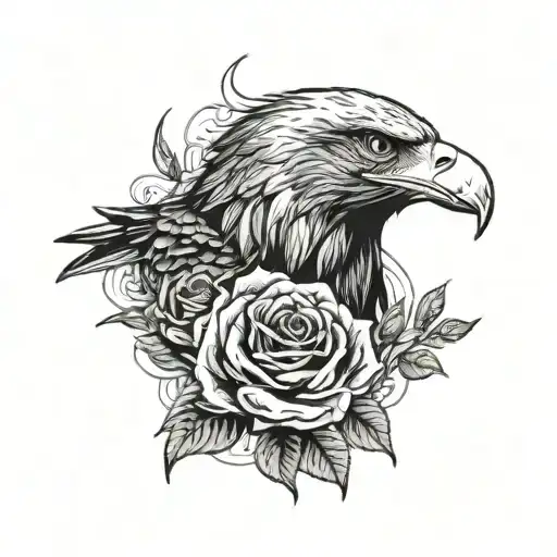 Bald Eagle And Roses Hand