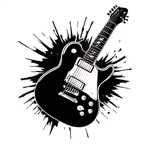 Simple Guitar Outline Small Forearm