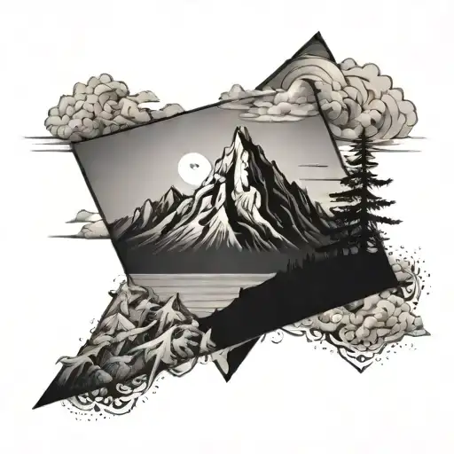 Mountain And Sea In A Triangle