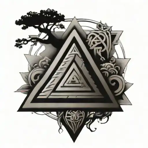 Valknut And Yggdrasil