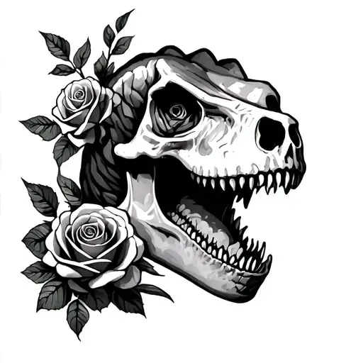 Skull Roses Pal Trees Aquatic Trex Sleeve
