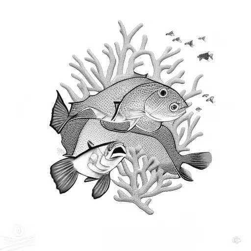 Coral Reef Sleeve With Fish