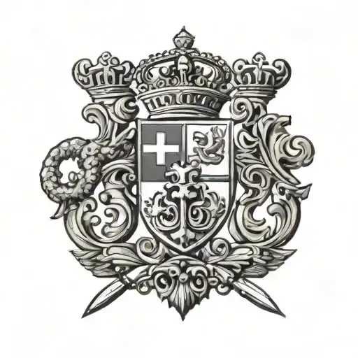 Spanish Flag With Swiss Army Symbol Inside