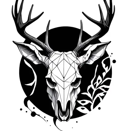 Deer Skull Geometric Design Inspired Dark At The Bottom
