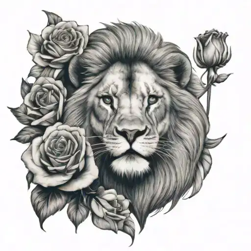 Lion And Roses On Top