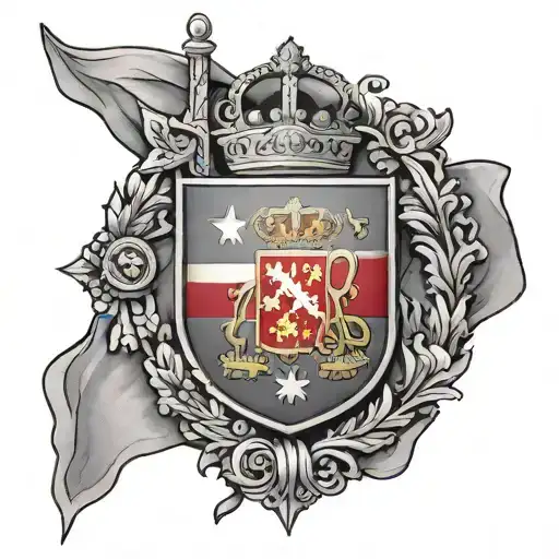 Spanish Flag With Swiss Army Symbol