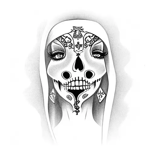 Virgin Mary As La Catrina