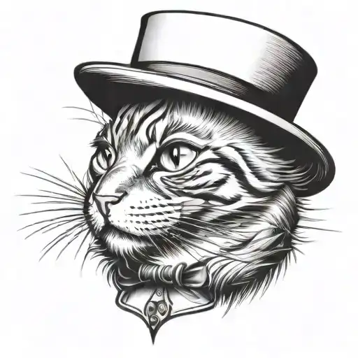 Cat Wearing A Top Hat And Monocle