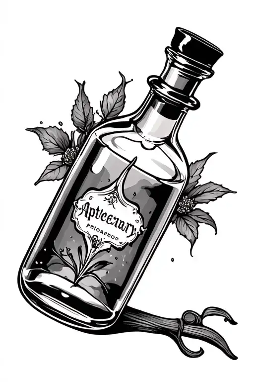 Apothecary Poison Bottle Fine Line