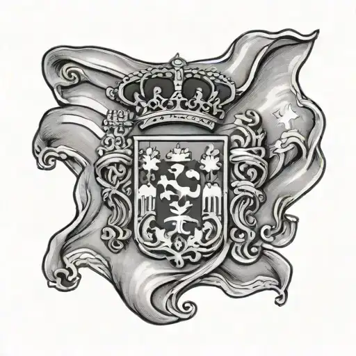 Spanish Flag With Swiss Army Symbol Inside