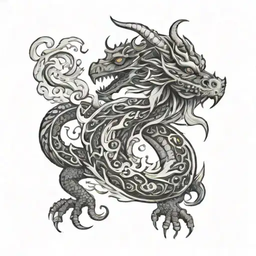 Dragon Blowing Fire On Love Letter