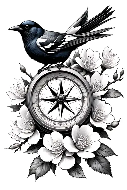 Compass Crows Roses Blooming Cherry Blossom