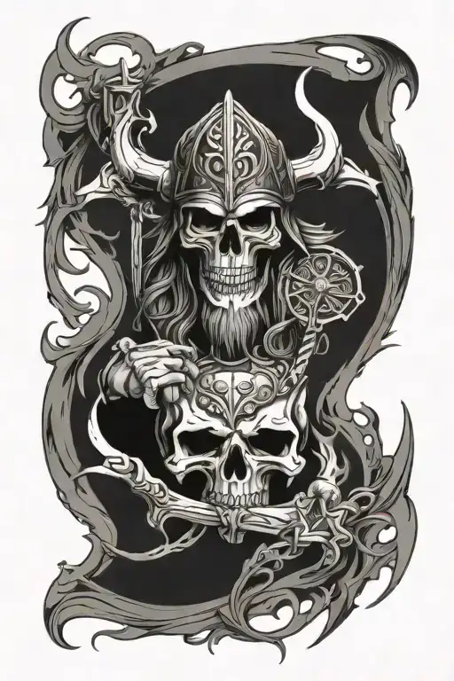 Norse Mythology Inspired With Death Theme Sleeve