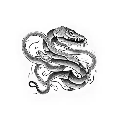 Create A Forearm Tattoo Featuring A Snake Intertwined With Script
