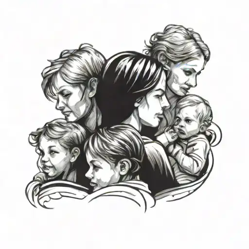 2 Children And Mother Link