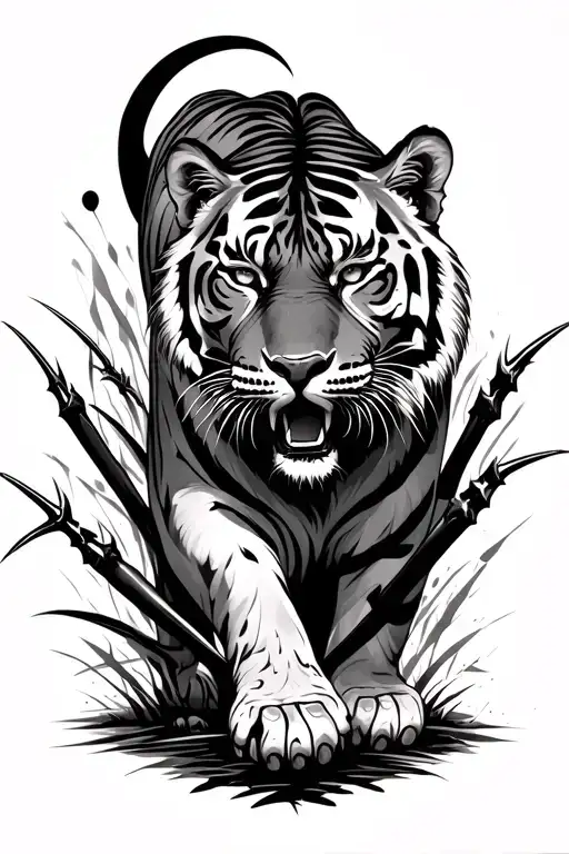 Tiger Stalking Down My Arm With Long Legs Claws