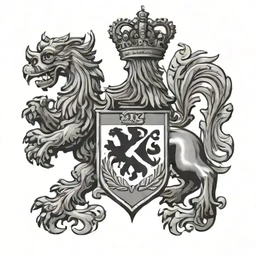 Spanish Coat Of Arms With Swiss Flag Symbol Inside