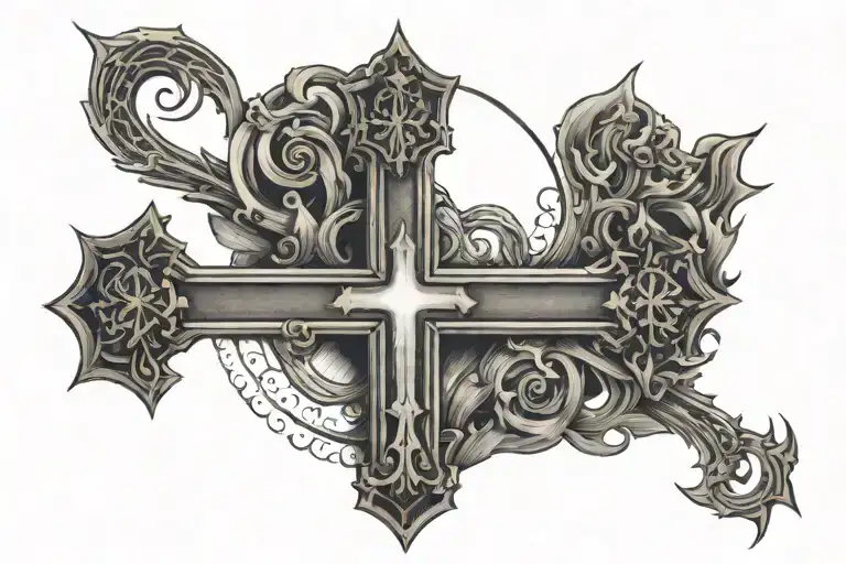 3 Crosses With Sun Shin Ending At Upper Arm