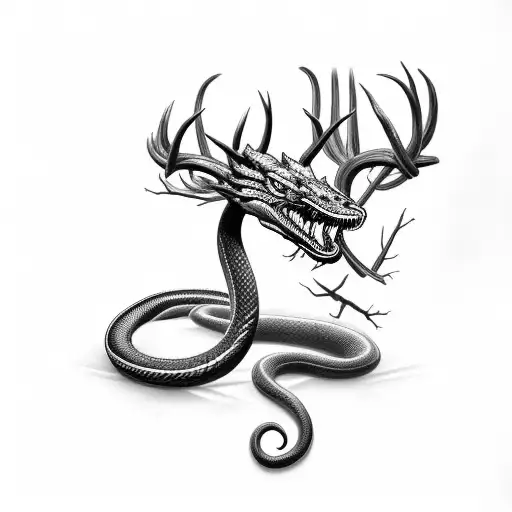 Snake Eating A Deer So It Looks Like A Dragon