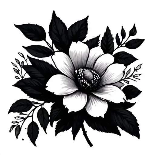 May Birth Flower Bouquet Simple Tattoo