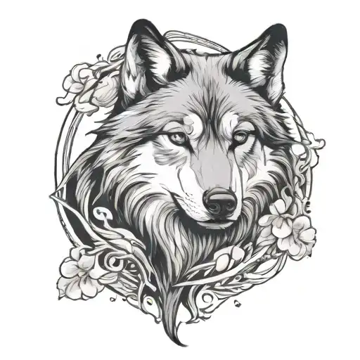 Half White And Half Black Wolf