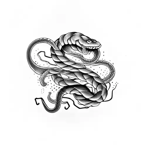 Create A Forearm Tattoo Featuring A Snake Intertwined With Script