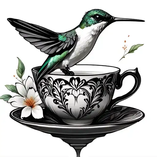 Hummingbird And Tea Cup