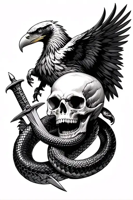 Snake Skull Eagle And Dagger