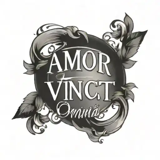 Amor Vincit Omnia Words In A Circle For Married Couple Classy Simple Words Only
