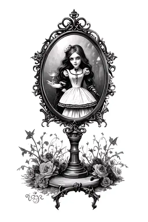 Gothic Alice In Wonderland Through The Looking Glass Scene