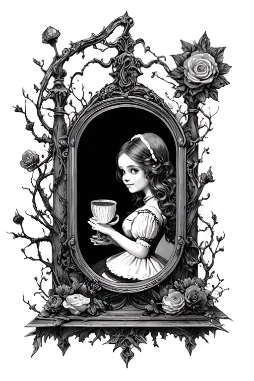Gothic Alice In Wonderland Through The Looking Glass Scene
