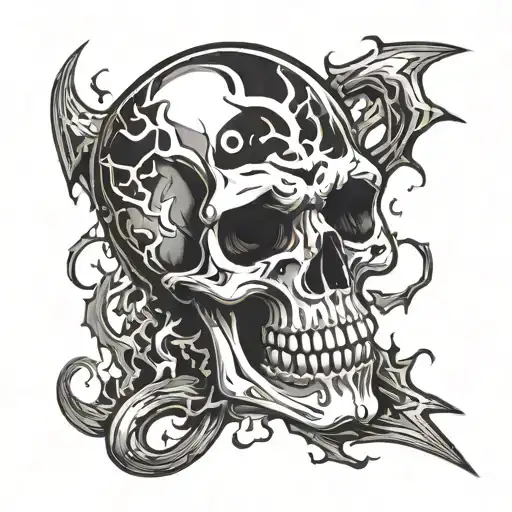Skull And Lightning Bolt