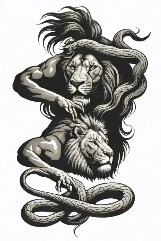 Black Mamba And Lion