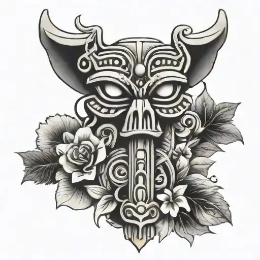 A Tattoo With A Totem Pole Add A Symbol For Sugar