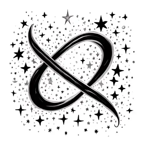 Infinity Symbol But Instead Of Line It Is Many Small Stars Hd